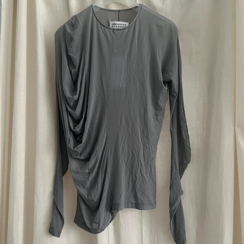 NWT Maison Margiela mesh sheer top in grey
